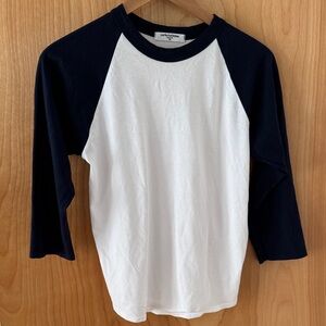 perfectwhitetee Long Sleeve Raglan Tee - Black and White